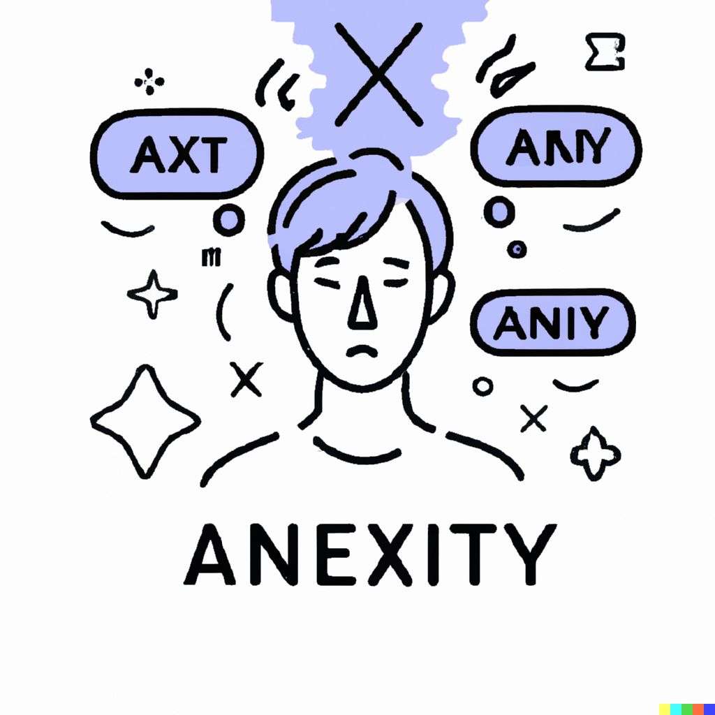 a representation of anxiety, modern flat design style illustration with line elements